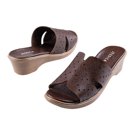9070 Women Genuine Leather Sabot – Comfortable 3cm Heel Daily Shoes