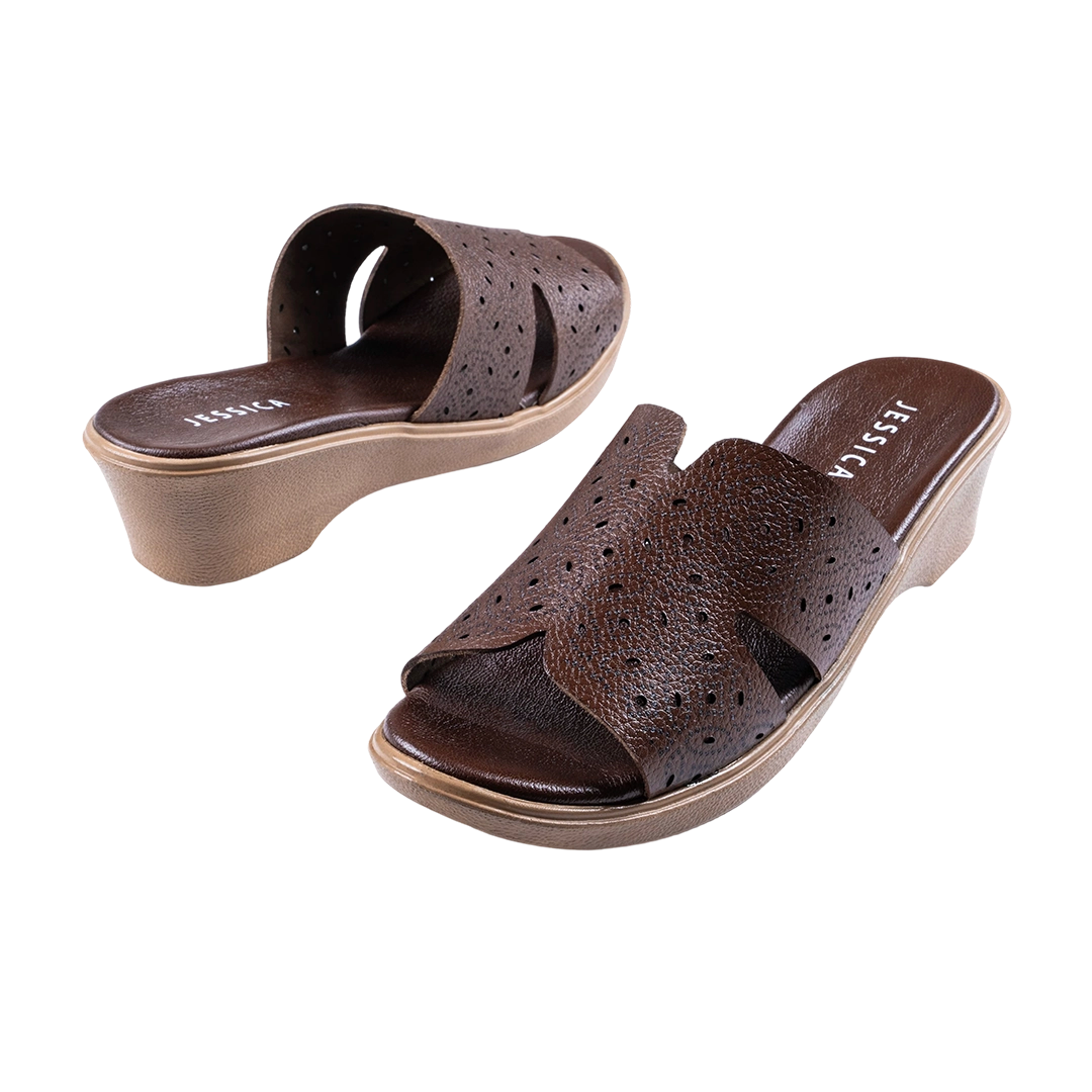 9070 Women Genuine Leather Sabot – Comfortable 3cm Heel Daily Shoes