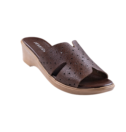 9070 Women Genuine Leather Sabot – Comfortable 3cm Heel Daily Shoes