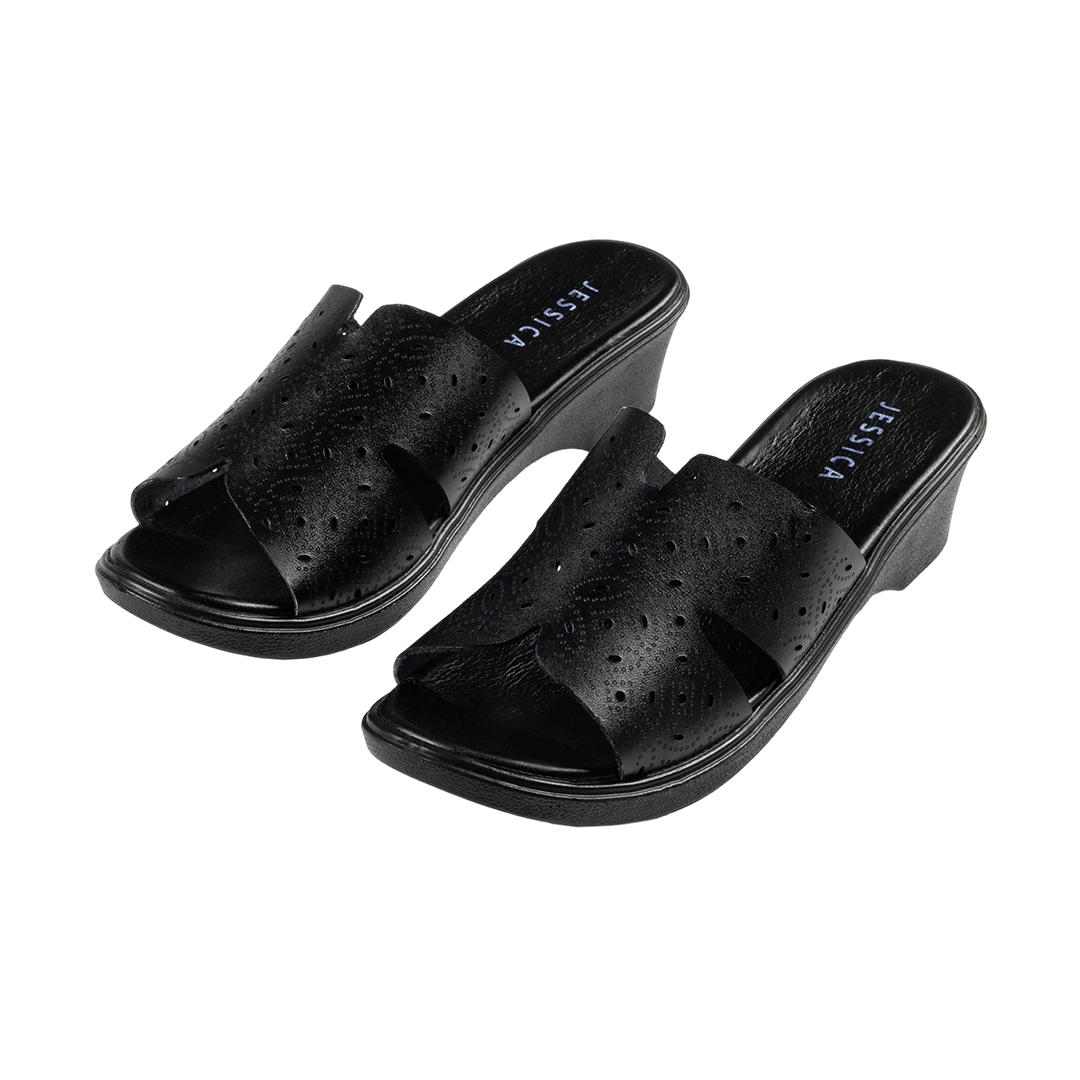 9070 Women Genuine Leather Sabot – Comfortable 3cm Heel Daily Shoes