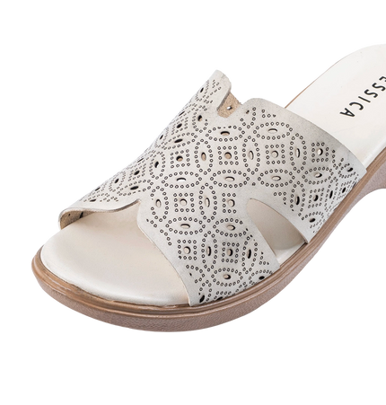 9070 Women Genuine Leather Sabot – Comfortable 3cm Heel Daily Shoes