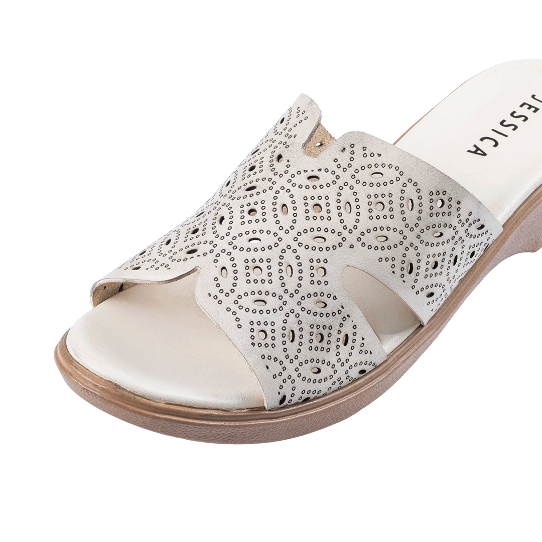 9070 Women Genuine Leather Sabot – Comfortable 3cm Heel Daily Shoes