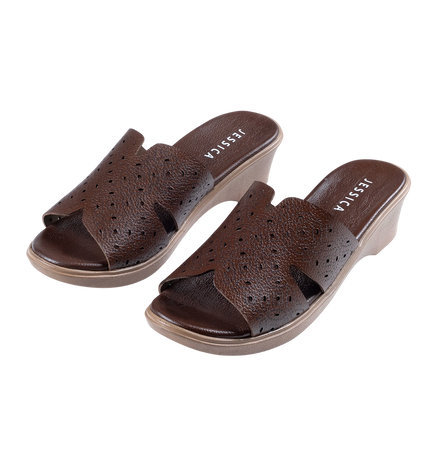 9070 Women Genuine Leather Sabot – Comfortable 3cm Heel Daily Shoes