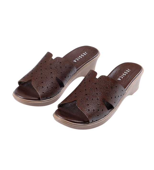 سابو حريمي جلد طبيعي مريح للمشي بكعب 3 سم موديل 9070 – شوز يومي 
