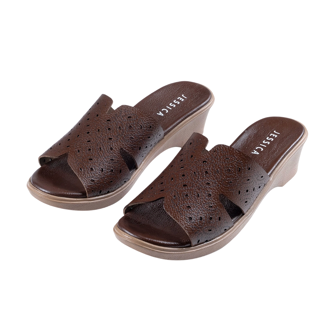 9070 Women Genuine Leather Sabot – Comfortable 3cm Heel Daily Shoes