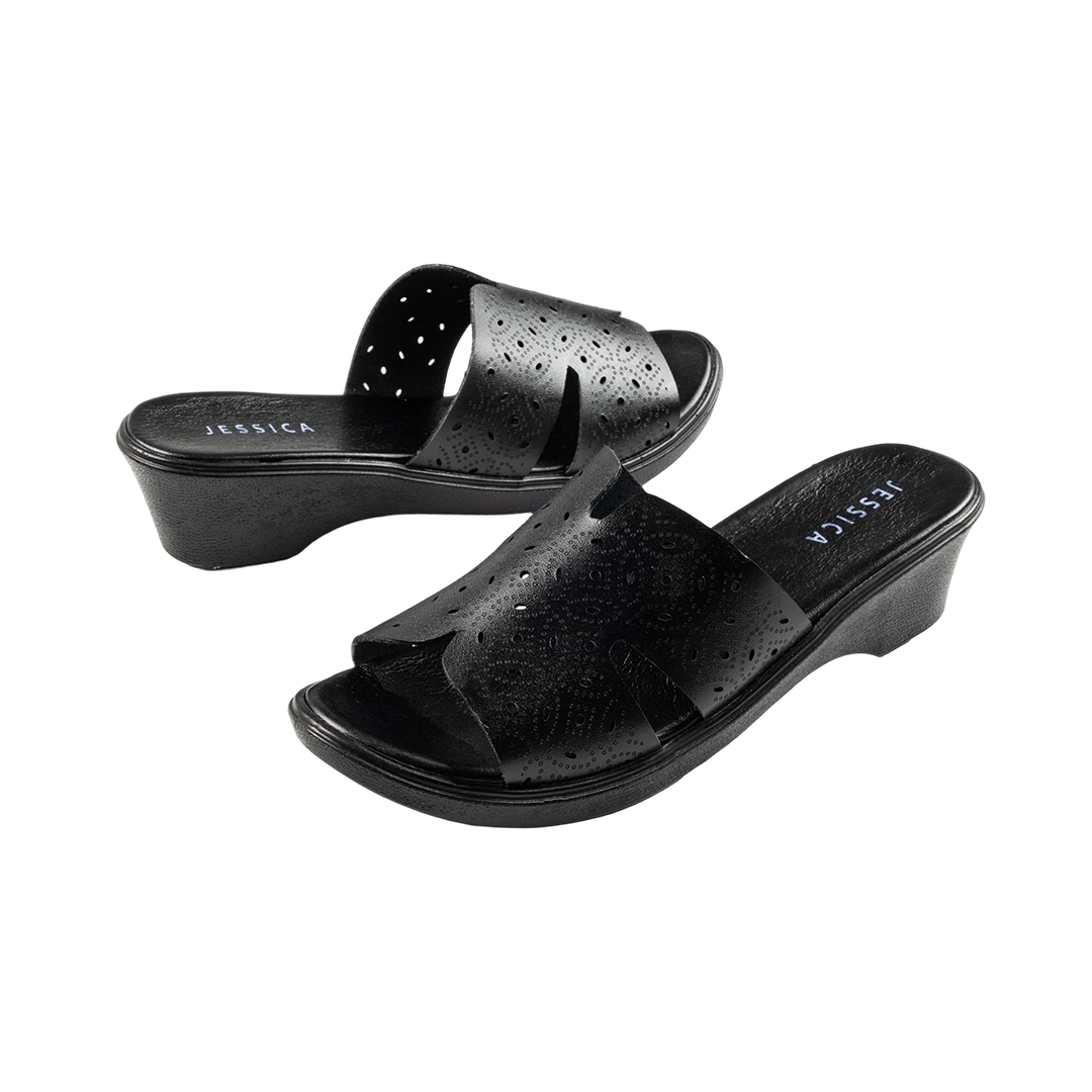 9070 Women Genuine Leather Sabot – Comfortable 3cm Heel Daily Shoes