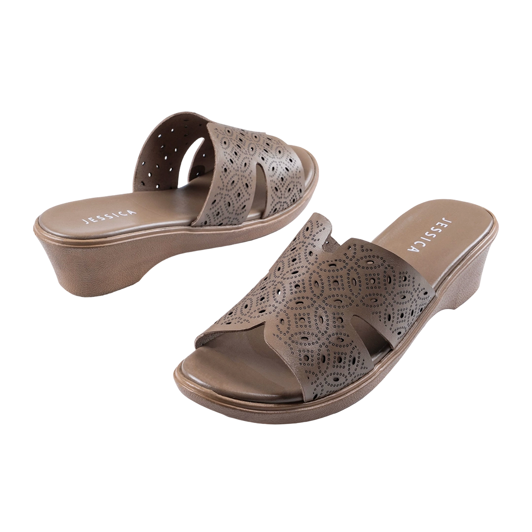 9070 Women Genuine Leather Sabot – Comfortable 3cm Heel Daily Shoes