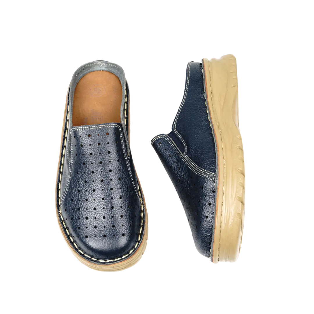 244 Women Genuine Leather Medical Clogs – Comfortable Orthopedic Walking Shoes