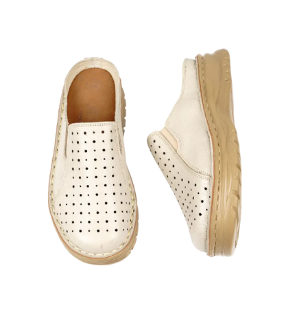 244 Women Genuine Leather Medical Clogs – Comfortable Orthopedic Walking Shoes