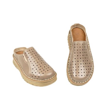 244 Women Genuine Leather Medical Clogs – Comfortable Orthopedic Walking Shoes