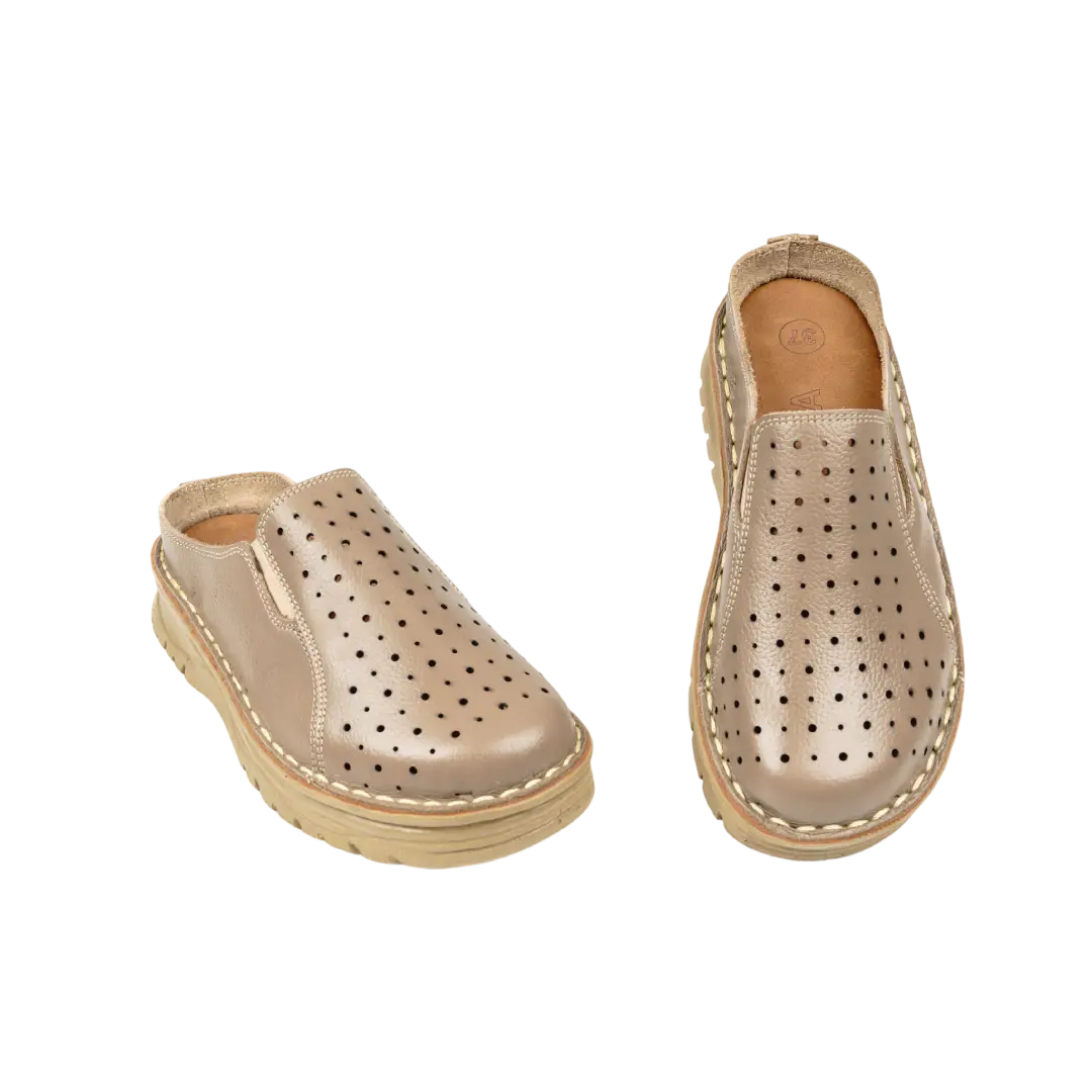 244 Women Genuine Leather Medical Clogs – Comfortable Orthopedic Walking Shoes