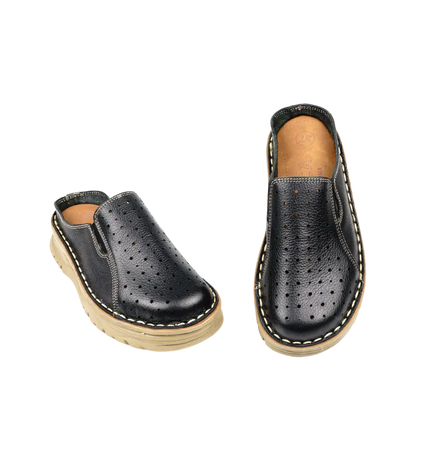 244 Women Genuine Leather Medical Clogs – Comfortable Orthopedic Walking Shoes