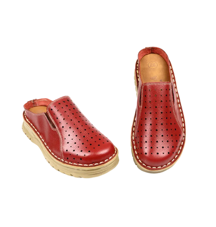 244 Women Genuine Leather Medical Clogs – Comfortable Orthopedic Walking Shoes