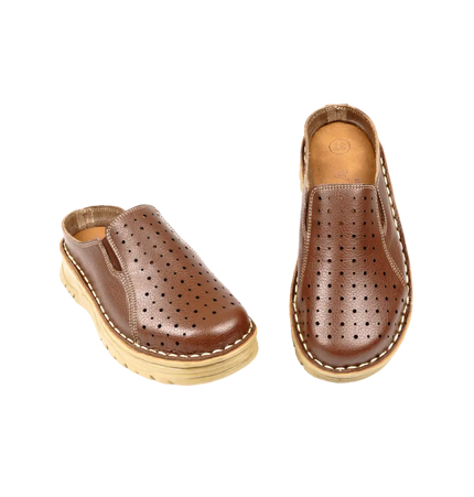 244 Women Genuine Leather Medical Clogs – Comfortable Orthopedic Walking Shoes