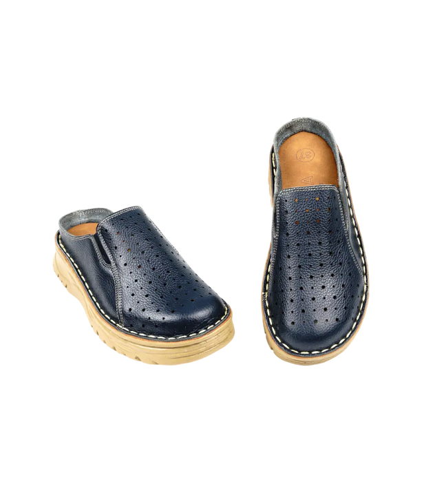 سابو حريمي جلد طبيعي مريح للمشي موديل 244 – شوز طبي بمقاسات واسعة 