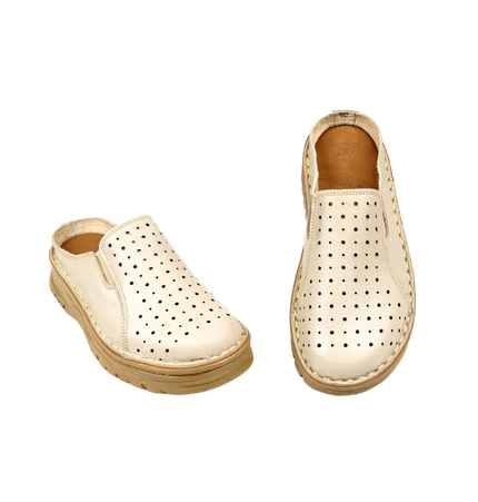 244 Women Genuine Leather Medical Clogs – Comfortable Orthopedic Walking Shoes