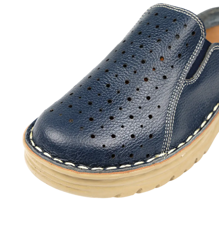 244 Women Genuine Leather Medical Clogs – Comfortable Orthopedic Walking Shoes