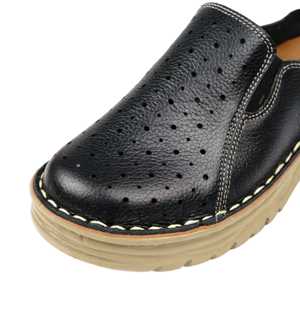 244 Women Genuine Leather Medical Clogs – Comfortable Orthopedic Walking Shoes