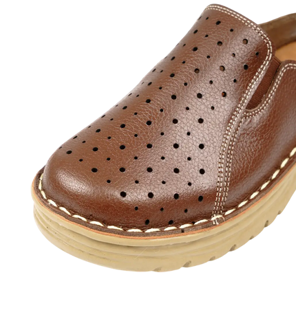 244 Women Genuine Leather Medical Clogs – Comfortable Orthopedic Walking Shoes