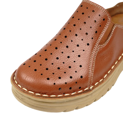244 Women Genuine Leather Medical Clogs – Comfortable Orthopedic Walking Shoes