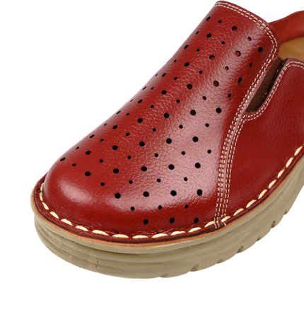 244 Women Genuine Leather Medical Clogs – Comfortable Orthopedic Walking Shoes