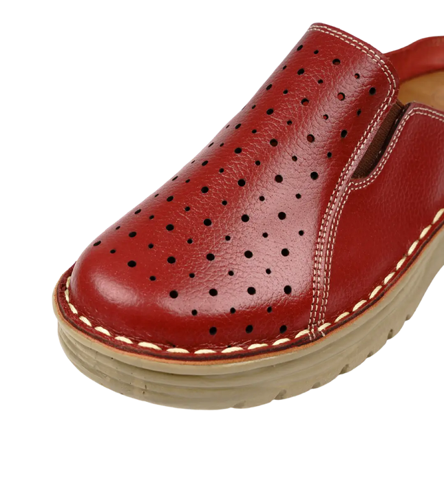 سابو حريمي جلد طبيعي مريح للمشي موديل 244 – شوز طبي بمقاسات واسعة 