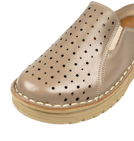 244 Women Genuine Leather Medical Clogs – Comfortable Orthopedic Walking Shoes