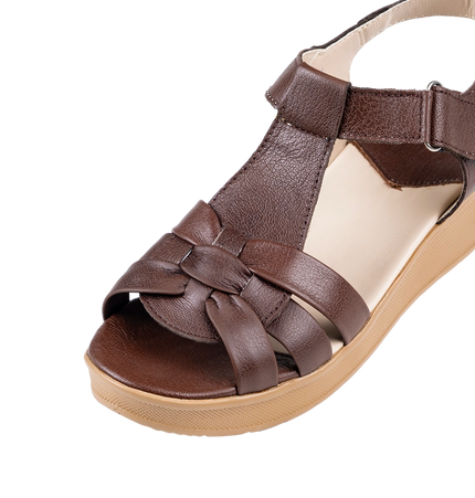 9030 Women Genuine Leather Sabot – Comfortable 3cm Heel Daily Shoes