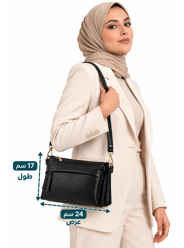 شنطة كروس حريمي موديل S101 – شنطة عملية متوسطة جلد مستورد 