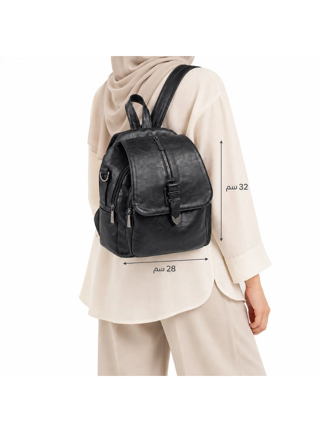 Model 633 Women Backpack with Shoulder Handle – Practical Imported Leather Bag