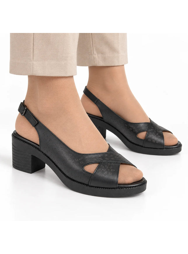 3041 Women's Genuine Leather Sandals – Comfortable 5 cm Heel Walking Sandals
