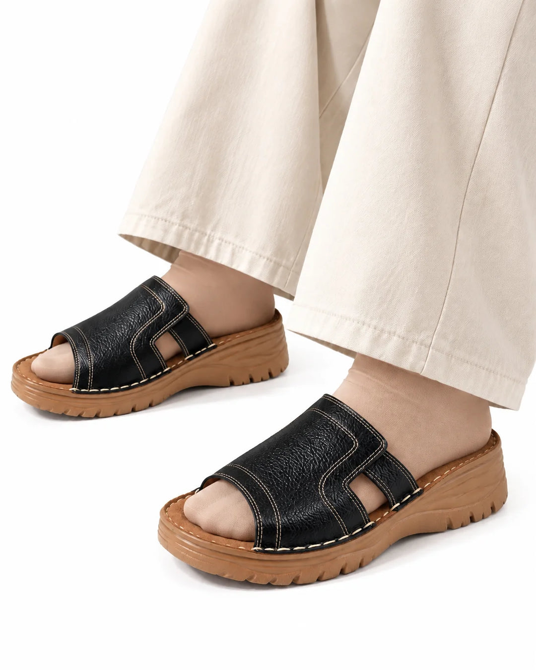 208 Women Genuine Leather Medical Clogs – Comfortable Orthopedic Walking Shoes