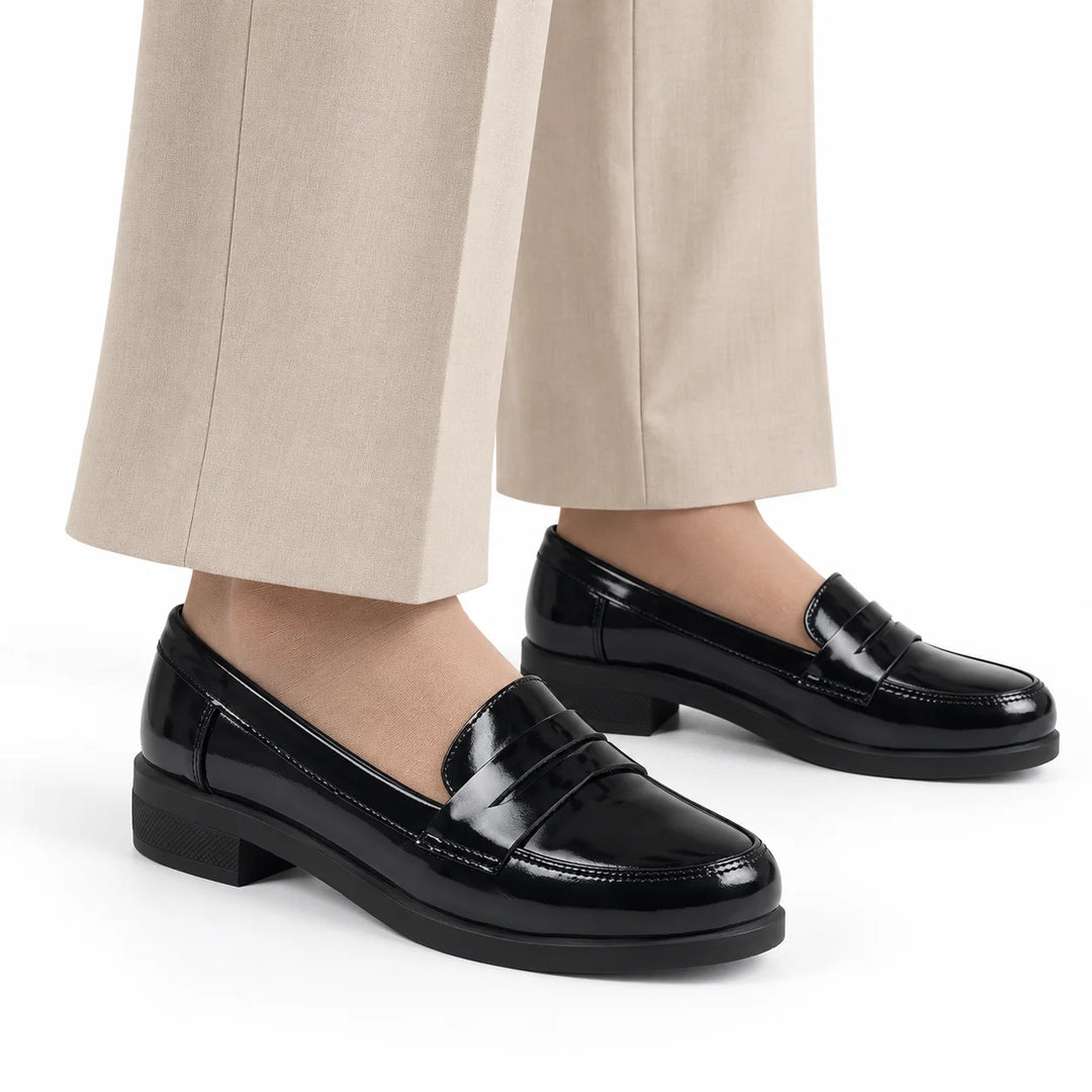 Jessica L22 Women's Glossy Genuine Leather Shoes – Comfortable Walking Shoes