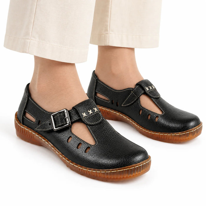 Jessica 1006 women walking shoes, black pair cover