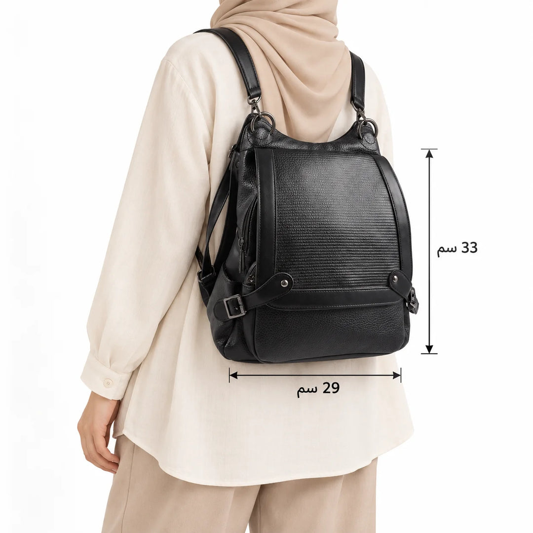 B24 Women's Large Backpack – Premium Imported Leather with External Pockets