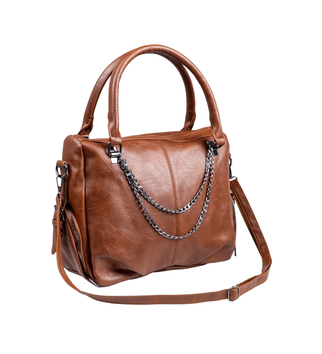 شنطة كتف حريمي كبيرة موديل M570 بحزام كروس جلد مستورد – شنطة عملية واسعة 