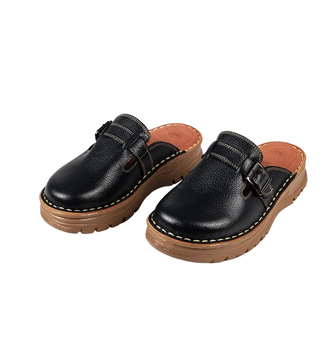 205 Women Genuine Leather Medical Clogs – Comfortable Orthopedic Walking Shoes