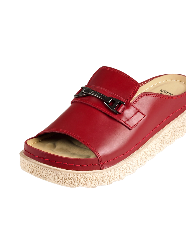 Jessica Z17 Women's Genuine Leather Clogs – Comfortable Walking Shoes for Wide Feet