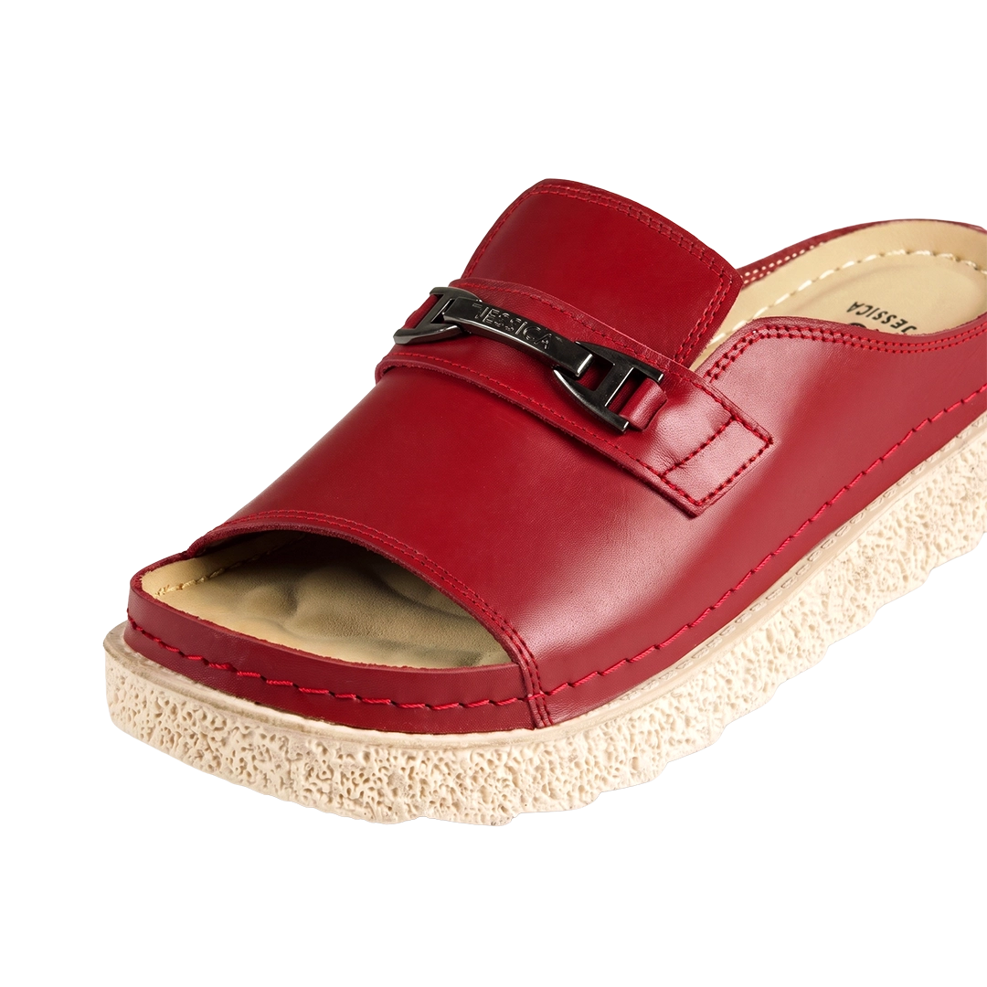 Jessica Z17 Women's Genuine Leather Clogs – Comfortable Walking Shoes for Wide Feet