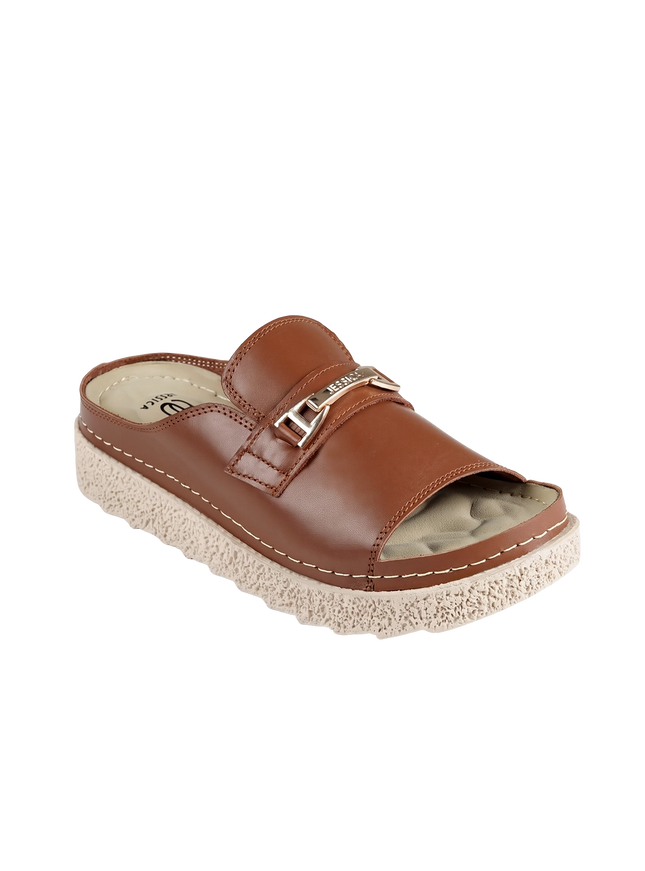 Jessica Z17 Women's Genuine Leather Clogs – Comfortable Walking Shoes for Wide Feet