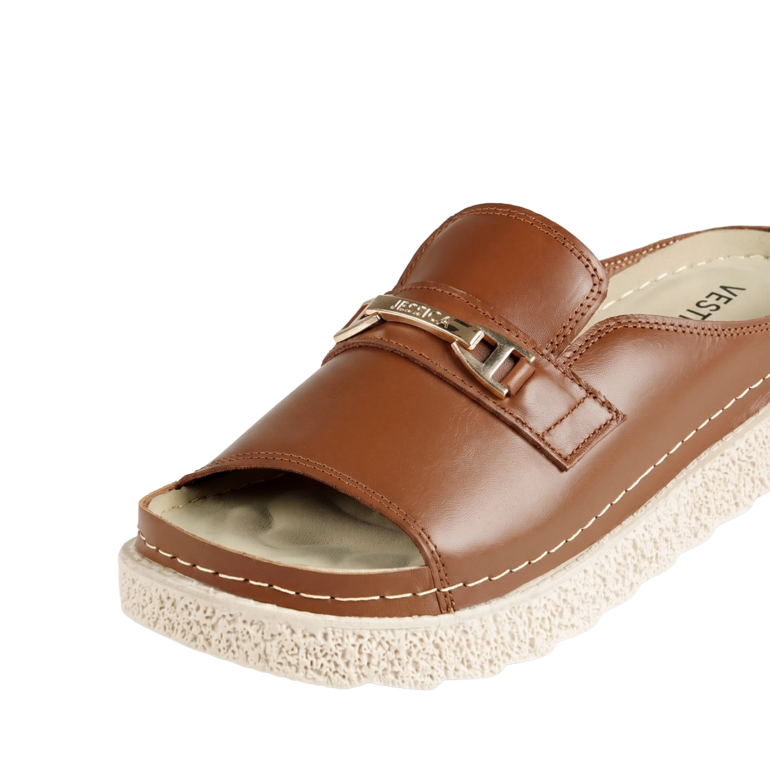 Jessica Z17 Women's Genuine Leather Clogs – Comfortable Walking Shoes for Wide Feet