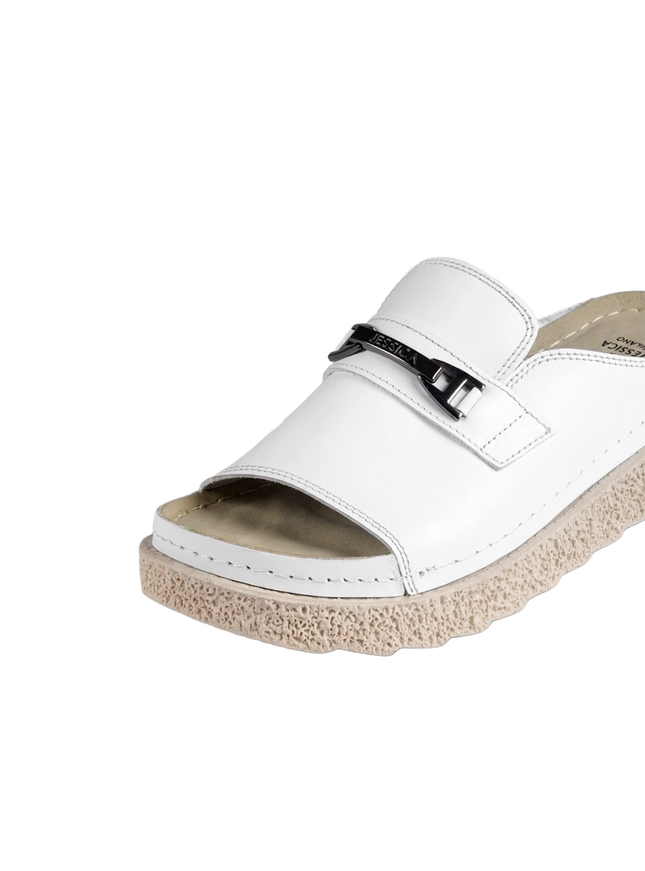 Jessica Z17 Women's Genuine Leather Clogs – Comfortable Walking Shoes for Wide Feet