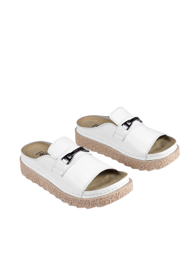 Jessica Z17 Women's Genuine Leather Clogs – Comfortable Walking Shoes for Wide Feet