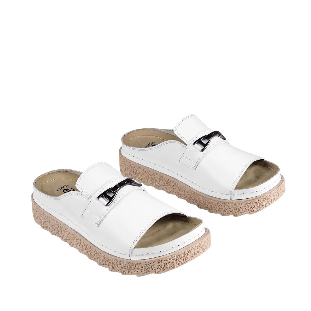 Jessica Z17 Women's Genuine Leather Clogs – Comfortable Walking Shoes for Wide Feet