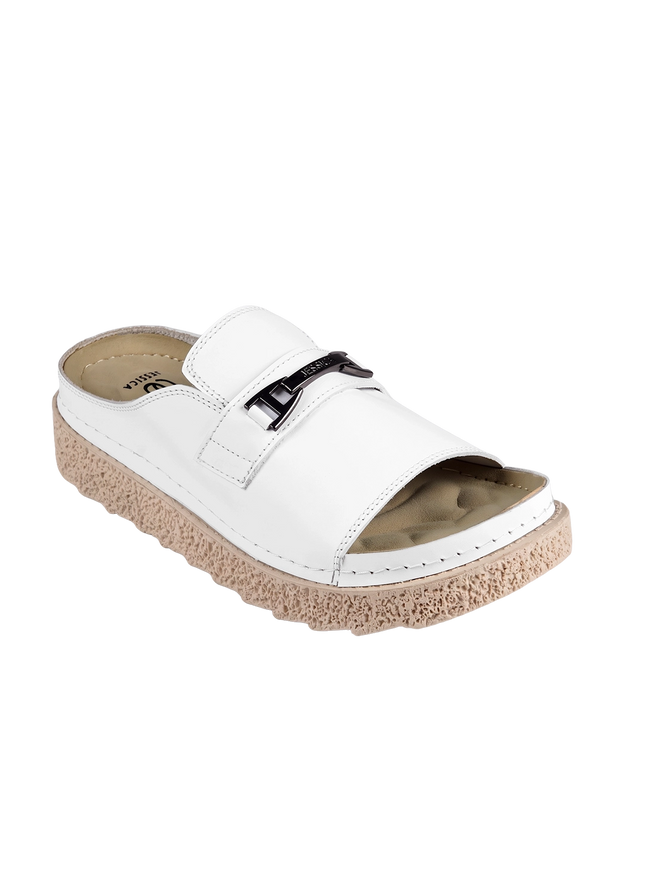 Jessica Z17 Women's Genuine Leather Clogs – Comfortable Walking Shoes for Wide Feet