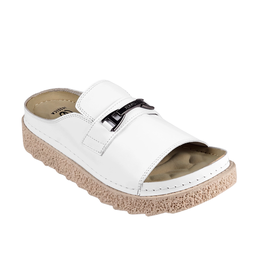 Jessica Z17 Women's Genuine Leather Clogs – Comfortable Walking Shoes for Wide Feet