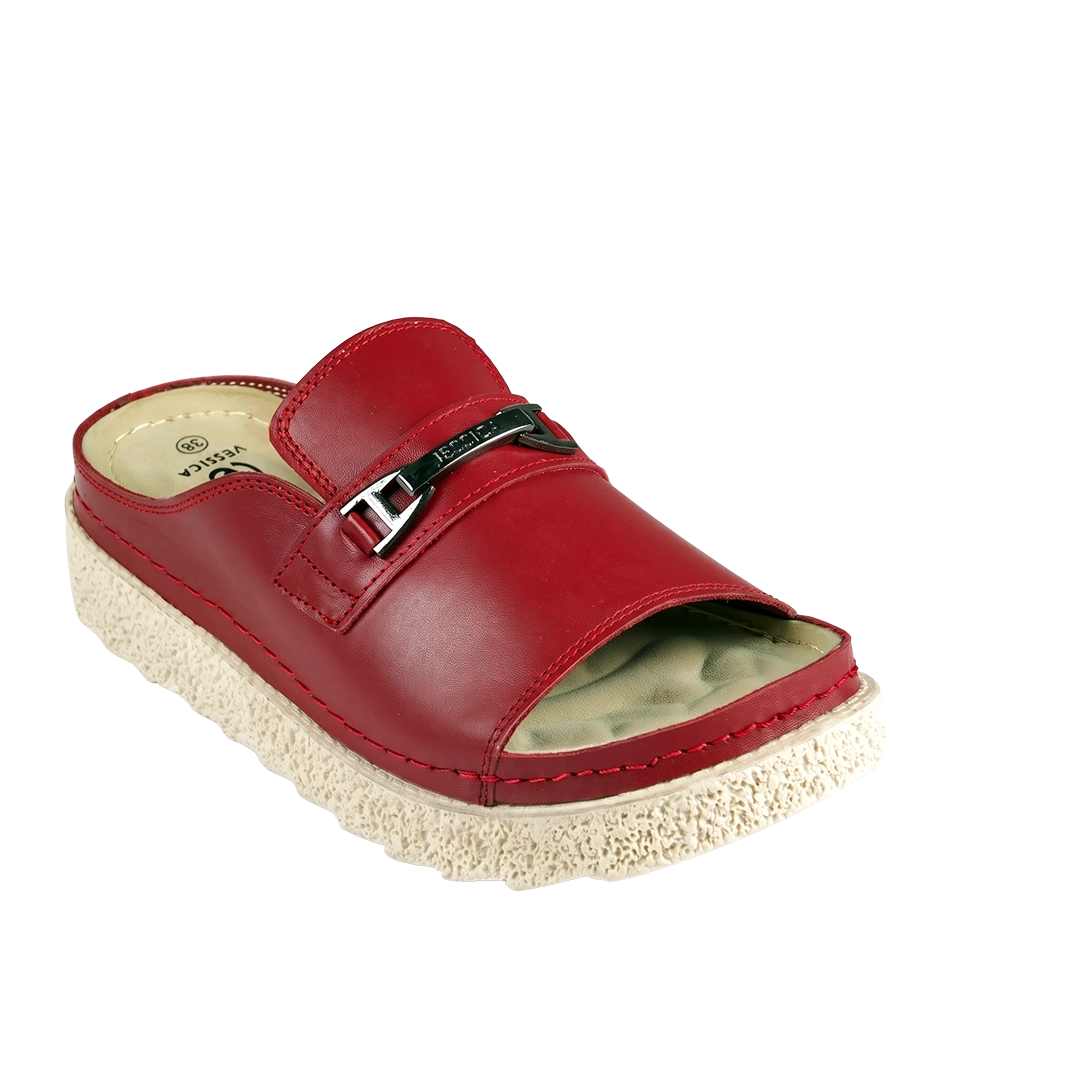 Jessica Z17 Women's Genuine Leather Clogs – Comfortable Walking Shoes for Wide Feet