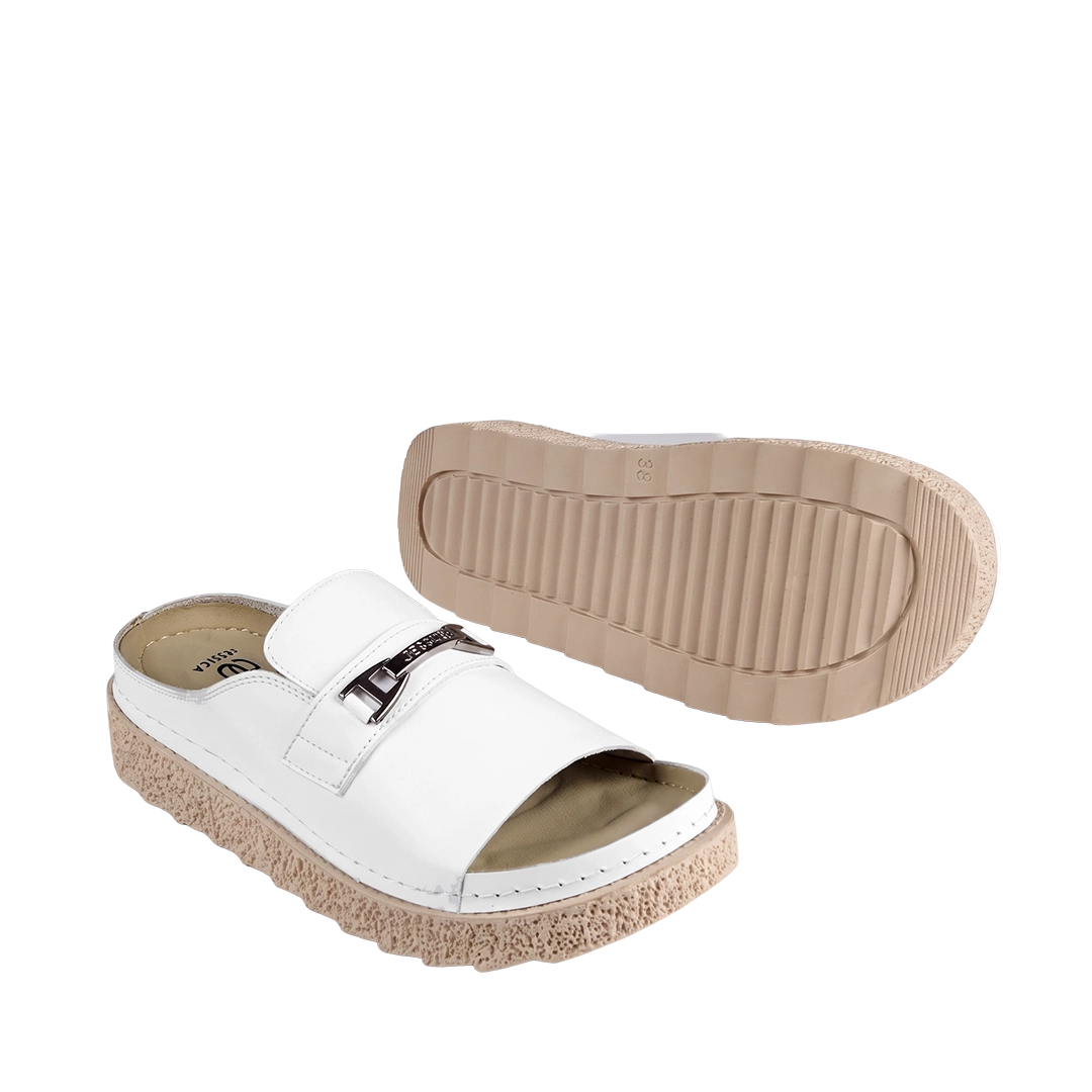 Jessica Z17 Women's Genuine Leather Clogs – Comfortable Walking Shoes for Wide Feet