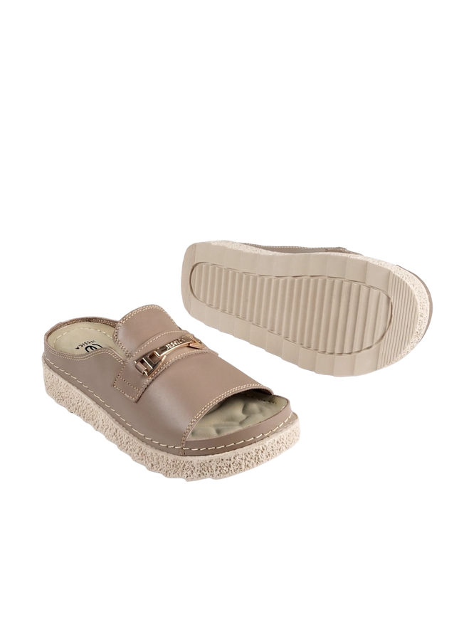 Jessica Z17 Women's Genuine Leather Clogs – Comfortable Walking Shoes for Wide Feet