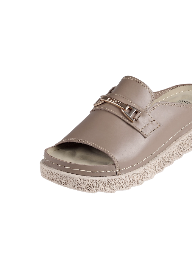 Jessica Z17 Women's Genuine Leather Clogs – Comfortable Walking Shoes for Wide Feet